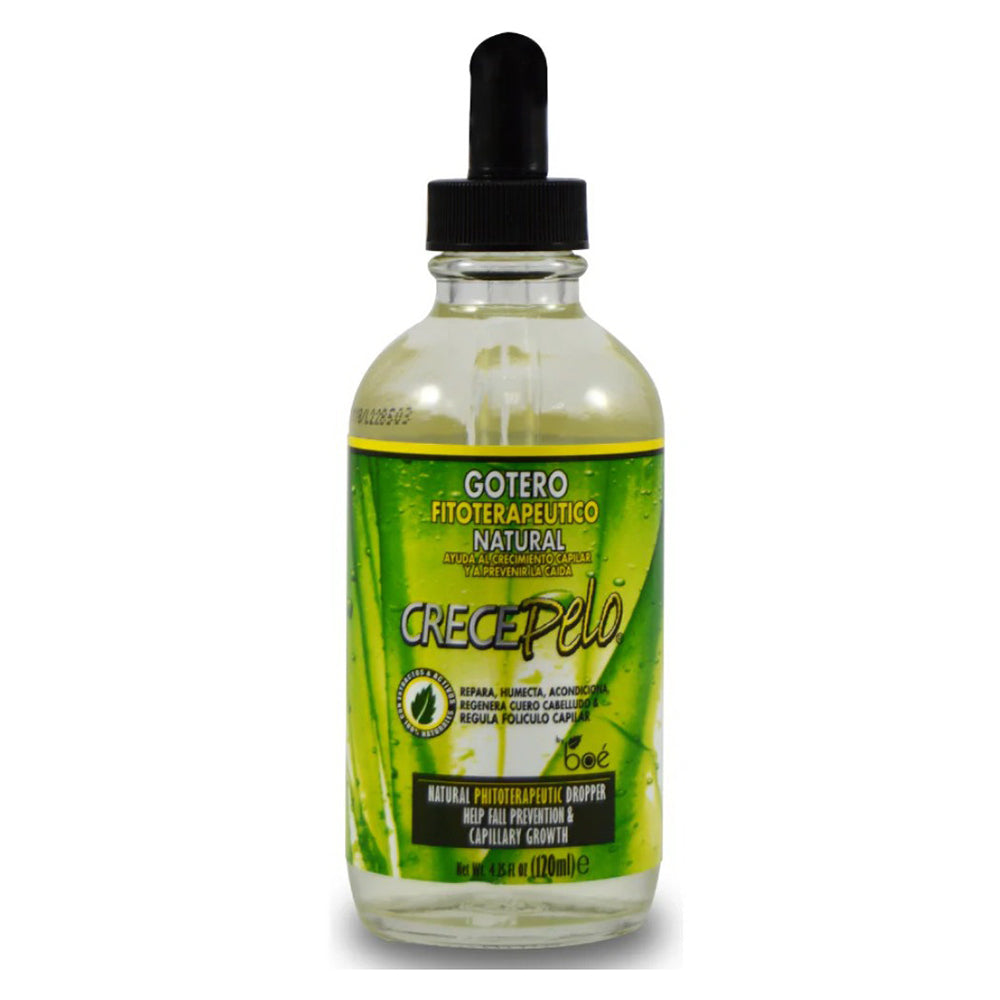 Boe Crece Pelo Gotero Dropper for Natural Hair Growth and Scalp Strengthening 4Oz (120ml)